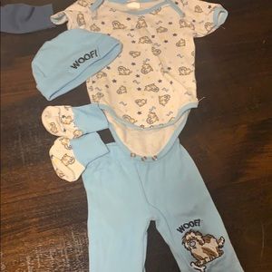 Dog onesie matching set